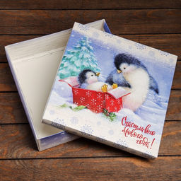 Цена за 5 шт. Коробка подарочная новогодняя складная «Счастливого Нового года» 30×30×8 см