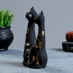 Фигурка керамика Коты влюбленные, чёрные, 5?10?17 см