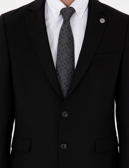 Siyah Ex. Slim Fit Tak_m Elbise