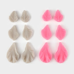 Молды для заливки «Лепесточки», силикон, 3 пары, розовые