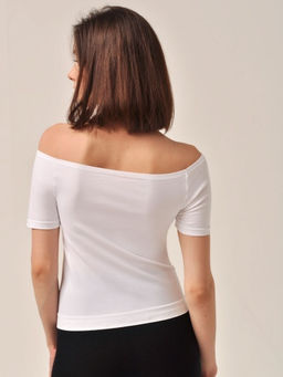 MY Футболка женская MA1018 T-SHIRT OFF-SHOULDER (1/50)  фото 4