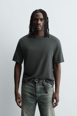 CAMISETA PUNTO BOXY FIT / Gris antracita - Zara фото 2
