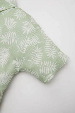 Рубашка с короткими рукавами с рисунком для мальчика - Defacto фото 3