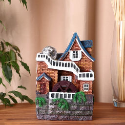 Фонтан настольный «Домик лестница», 27×18 см, с подсветкой