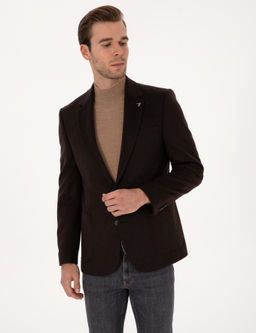 Kahverengi Slim Fit Ceket