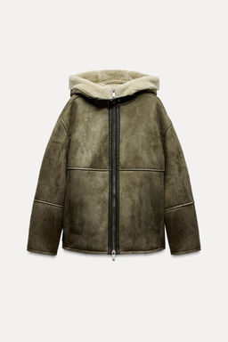 CONTRAST HOODED DOUBLE-FACED JACKET ZW COLLECTION - Zara фото 5