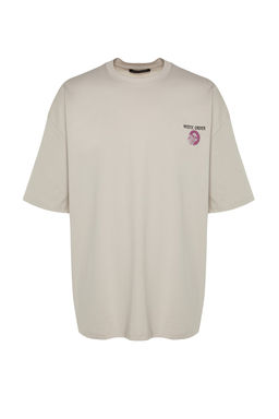 Tas Oversize/Genis Kesim %100 Pamuklu Mistik Bask?l? T-Shirt TMNSS23TS00165