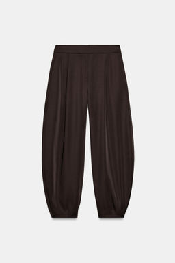 SATIN CARROT FIT TROUSERS - Zara фото 6