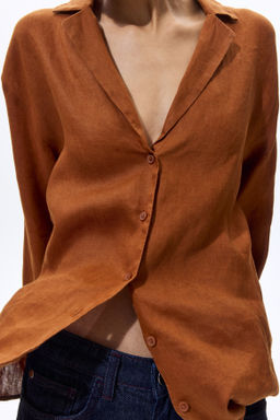 Camisa oversize de lino - H&m фото 2