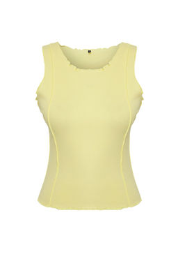 Ac?k Sar? Nervurlu Fitted/Vucuda Oturan Orme Atlet TWOSS25AL00032