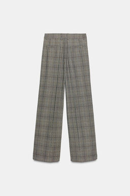 ZW COLLECTION CHECKED DARTED TROUSERS - Zara фото 11