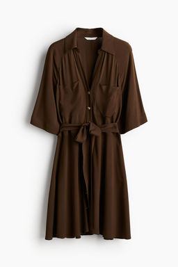 Vestido camisero con cinturon de anudar - H&m фото 5