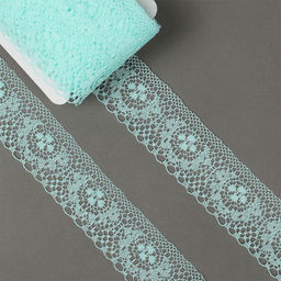 Кружево-трикотаж KRUZHEVO арт.TBY 1660 шир.40мм цв.08 мятный уп.9,14м