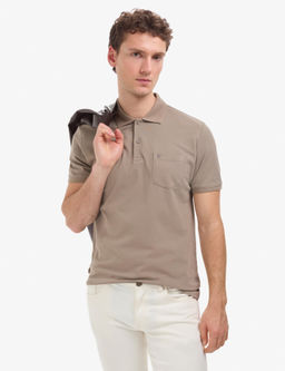 Koyu Vizon Regular Fit %100 Pamuk K_vr_lmaz Polo Yaka Basic Ti__rt