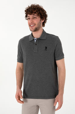 Erkek Regular Fit Polo Yaka Antrasit Melanj Basic Ti__rt Sepette S_rpriz _ndirim - U.s. polo assn фото 3