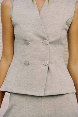 TWILL BUTTONED WAISTCOAT