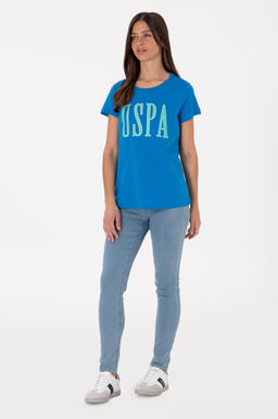 Kad_n Kobalt Mavi Bisiklet Yaka Ti__rt Sepette S_rpriz _ndirim - U.s. polo assn фото 4