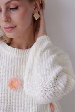 9837 Джемпер белый с цветами - Martichelli фото 28