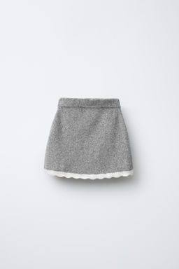 KNIT SKIRT WITH CROCHET TRIMS