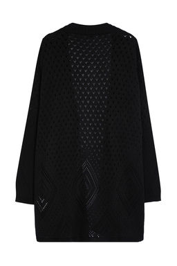 Siyah Genis Kal?p Midi Ajurlu/Delikli Triko H?rka TWOAW24HI00331