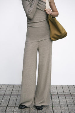 TEXTURED WIDE-LEG TROUSERS - Zara фото 2