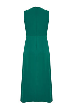 TRENDYOLMILLA Pembe Degaje Yaka Etegi Kesik Detayl? Midi Dokuma Elbise TWOSS24EL00390 фото 8