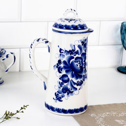 Кувшин для воды «Ретро», 24.5 см, фарфор гжель