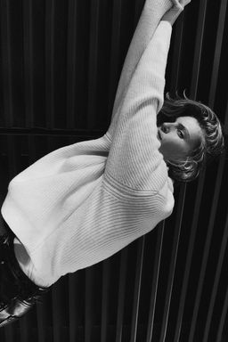 Jersey de cuello alto en punto de canale