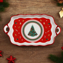 Блюдо новогоднее «Пряничные человечки», 23×13×2.5 см, ручная работа