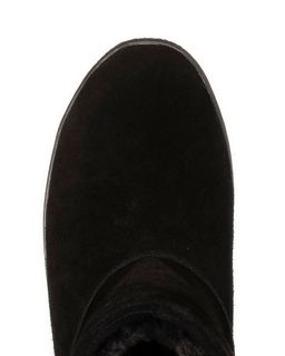 Полусапоги женские на литой подошве., Черные. Замша. Подклад овчина.