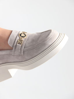 Лоферы туфли 173.1453be.Каменный замша