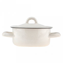 Жемчужная Кастрюля эмалированный 0,6л, металлическая крышка (Россия) - Домашняя мода фото 2