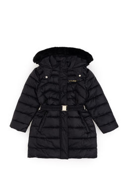 Черное пальто для девочки Неожиданная скидка в корзине