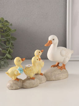 Фигурка полистоун «Уточка с утятами на камешках», 21×6.5×11 см