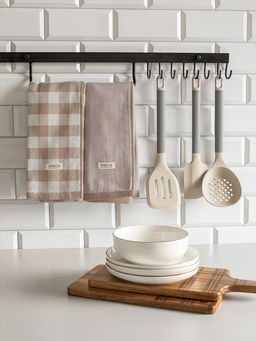 Набор кухонных полотенец 2шт 40x60 бежевый хлопок