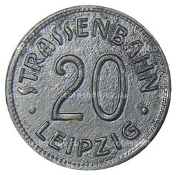 Монета 20 пфеннигов 1918 года Транспортный нотгельд  Лейпциг