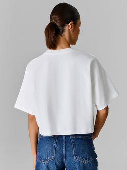 Футболка женская белая с принтом оверсайз - Mark formelle фото 3