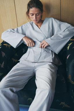 STRIPED KIMONO SHIRT - Zara фото 3