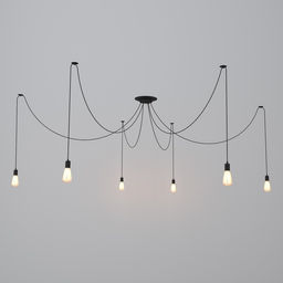 Светильник BayerLux «Паук», 6×40 Вт, E27, чёрный