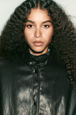 HIGH NECK FAUX LEATHER BOMBER JACKET - Zara фото 5