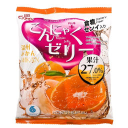 Желе конняку со вкусом мандарина Yukiguni Aguri, Япония, 96 г (16 г*6шт) Акция