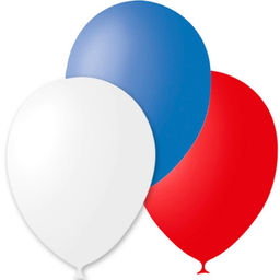Воздушные шары латексные 12" «Триколор», 30 шт., МИКС