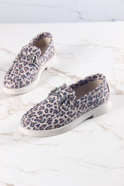 Лоферы туфли 172.1841be.Бежевый леопард