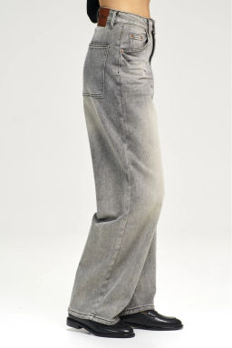 Джинсы RELAXED с потертостями Grey