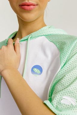 Футболка Хлопок Белый/салатовый