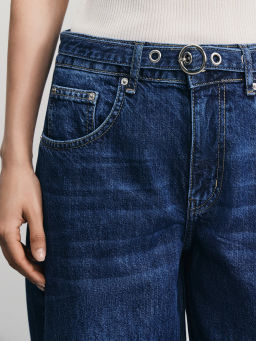 Джинсы barrel с поясом-шнурком / Zarina  фото 5