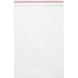 Пакет упаковочный с замком Zip Lock 100x150 мм, ПНД, 35 мкм, прозрачный, с красной полосой на zip-застежке, 100 шт в упаковке