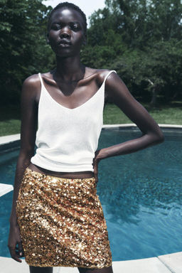 PLAIN STRAPPY KNIT TOP - Zara фото 9