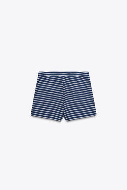 STRIPED LINEN BLEND BERMUDA SHORTS - Zara фото 9