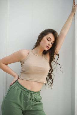 Майка-топ Кашкорсе рубчик лапша - Оптима фото 36